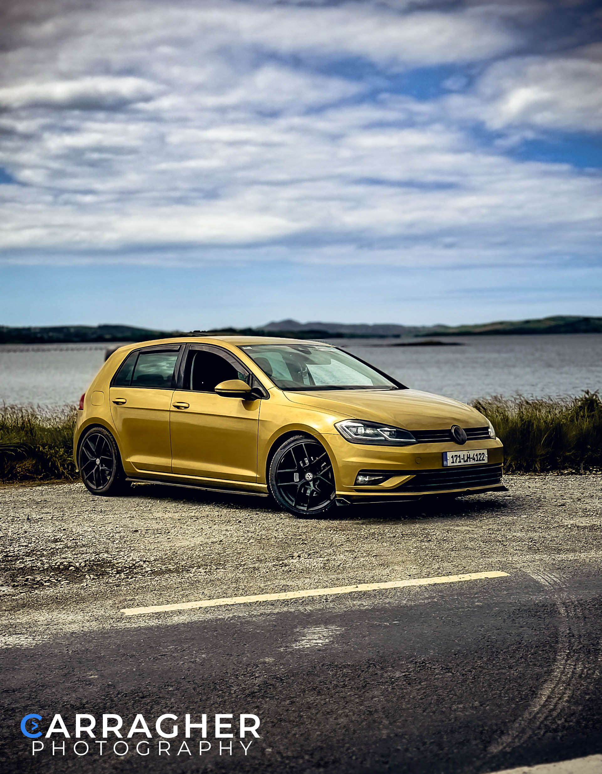 Volkswagen Golf MK7 photographed at Knockalla Mountain overlooking the Atlantic coastline in County Donegal, Ireland